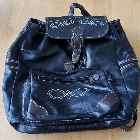 Bags | Vintage Brown Leather Cowboystyle Backpack | Poshmark